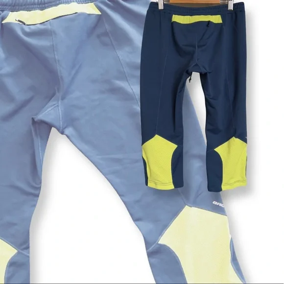 Brooks Running 7/8 Capri Track Pant Legging Navy / Neon - Picture 10 of 16